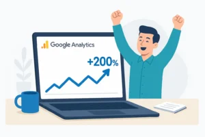 tracked performance using: Google Analytics